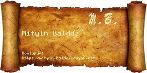 Mityin Baldó névjegykártya